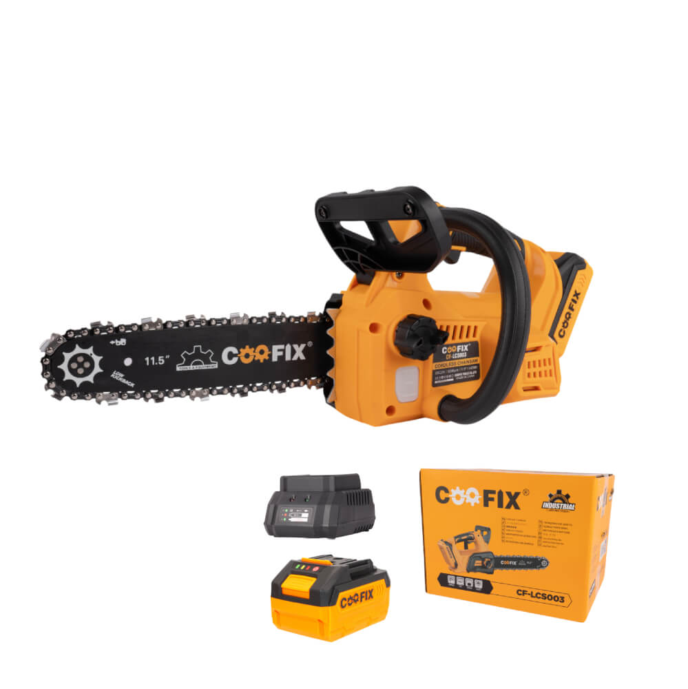 เลื่อยโซ่ไร้สาย (พร้อมแบตเตอรี่) COOFIX รุ่น CF-LCS003 แบตเตอรี่ 4.0AH 20V บาร์ 11.5 นิ้ว